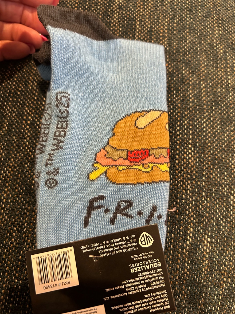 FRIENDS Light Blue Novelty Kids Socks with Multicolor Detail